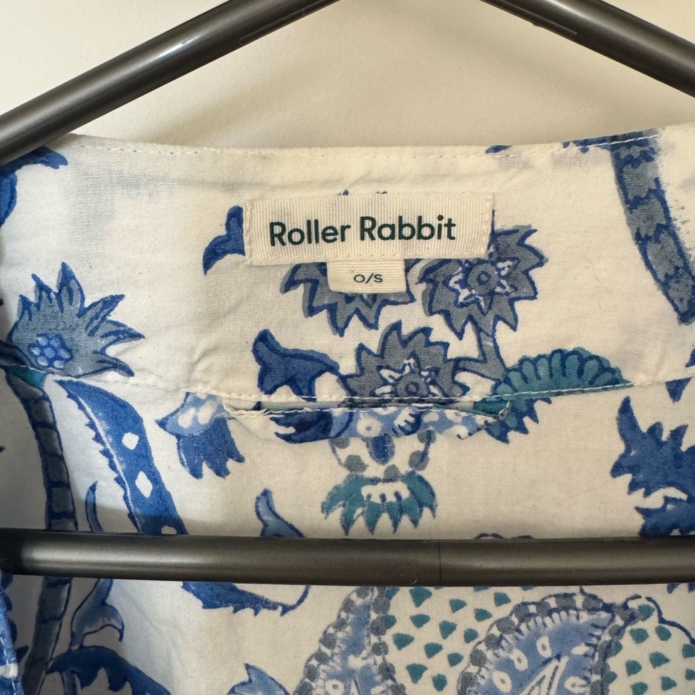 Roller Rabbit Blue & White Floral Amanda Robe/Kimono - Picture 2 of 4